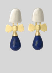 Drop earrings with Lapis droplets